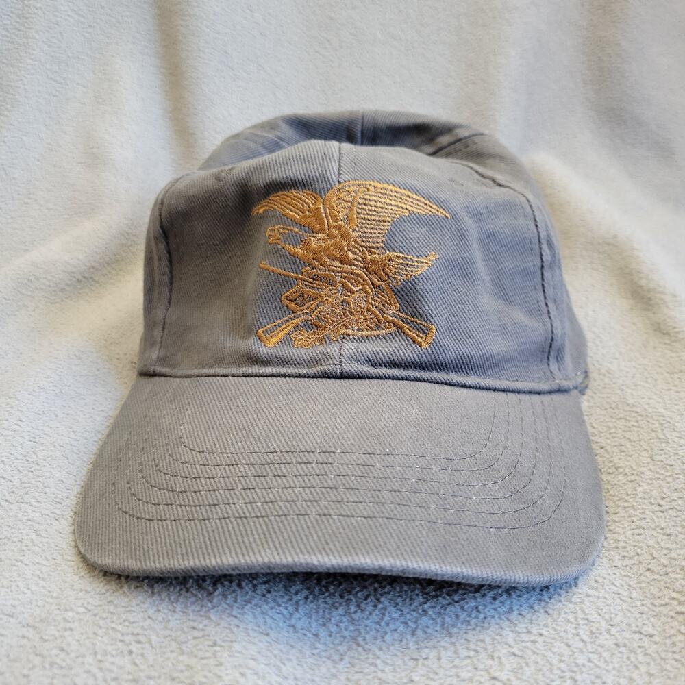 NRA Eagle Hap Cap One Size Copper Embroidered Logo Adjustable Cotton Eyelets